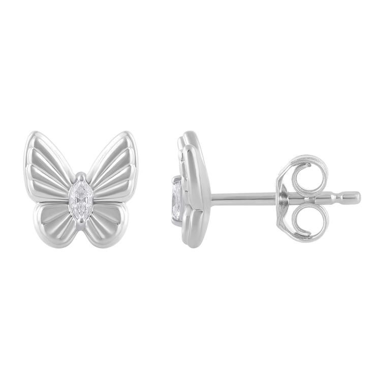 Zlaté náušnice v tvare motýľa s lab-grown diamantmi Anna 163391