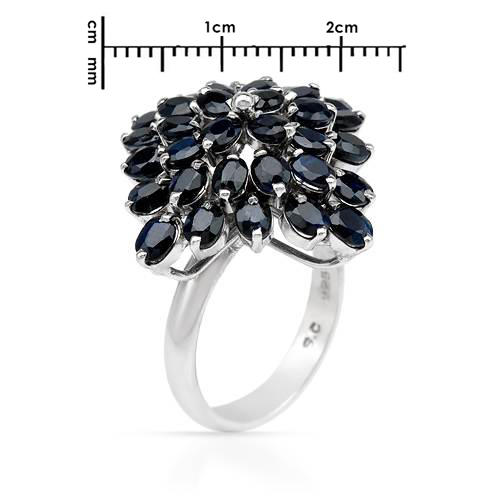 Strieborný prsteň so zafírmi 53486