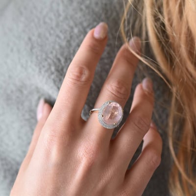 Prsteň s ružovým quartzom