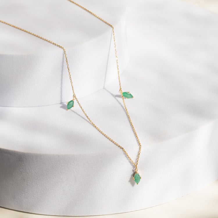 Zlatý náhrdelník s brazílskymi smaragdy 142720