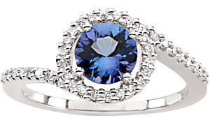 Prsteň s tanzanitom a diamantmi 470