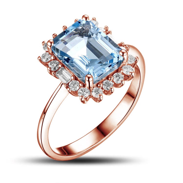 Zásnubný prsteň s akvamarínom Elexus 89205