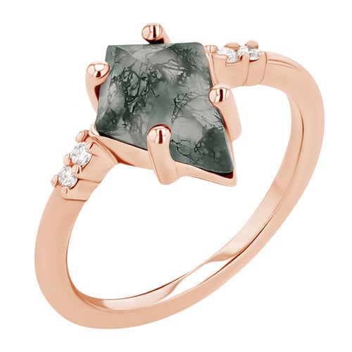 Set prsteňov s achátom a diamantmi Celeste