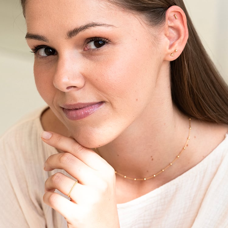 Strieborné náušnice s tromi guličkami Desi 143453