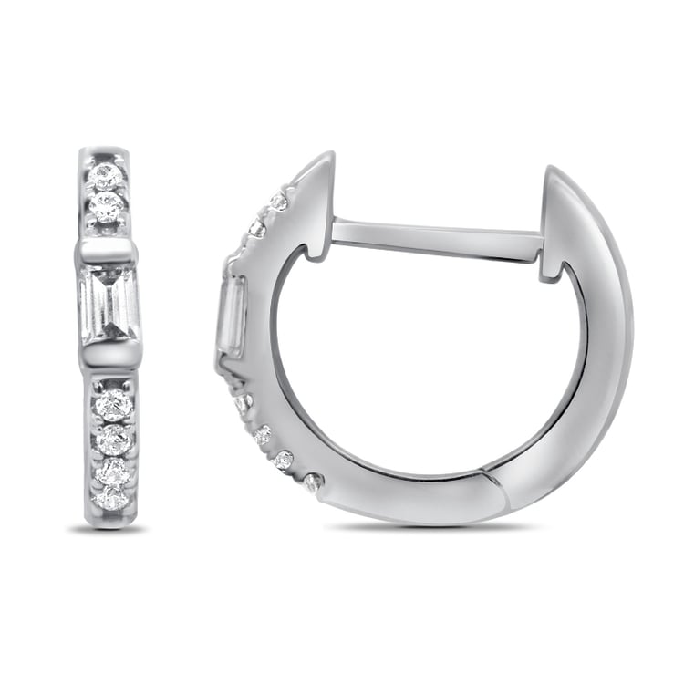 Strieborné kruhové náušnice s lab-grown diamantmi Iker 104130