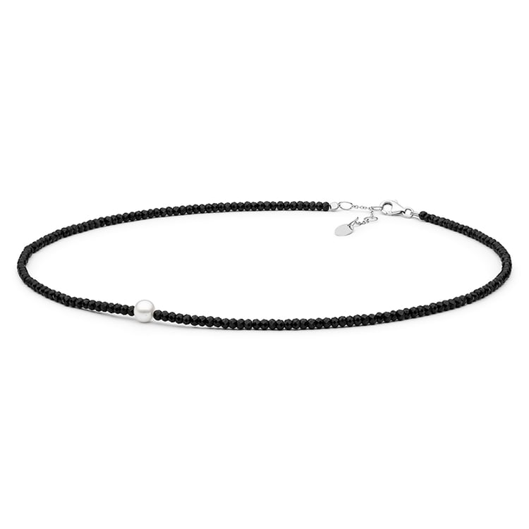 Strieborná kolekcia šperkov s perlami a spinelovými korálkami Ifan 108704