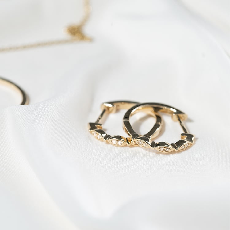 Strieborné kruhové náušnice s lab-grown diamantmi Vesell 131153