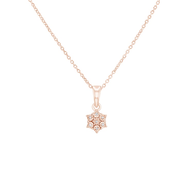 Decentný diamantový prívesok z ružového zlata 80544