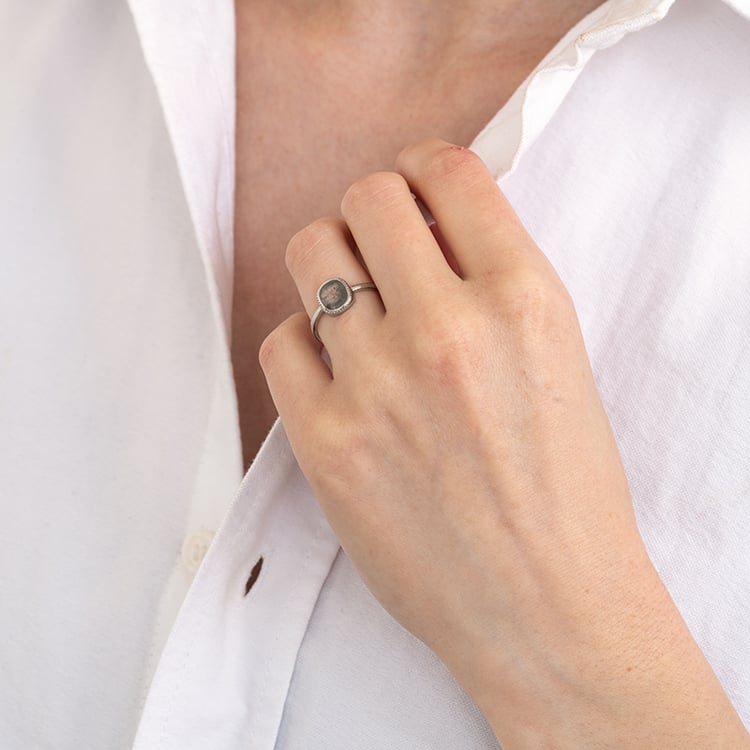 Prsteň so salt and pepper diamantom Salma 122402