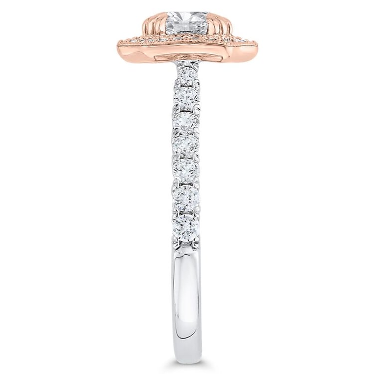 Zlatý zásnubný prsteň v halo štýle 46439