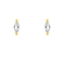 Minimalistické náušnice s bielymi zafírmi Natali