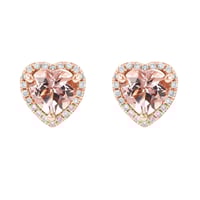 Zlaté náušnice s morganitmi a diamantmi Placy