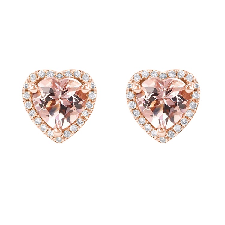 Zlaté náušnice s morganitmi a diamnatmi