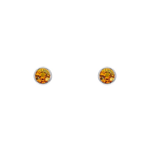 Minimalistické bezel náušnice s padparadscha zafírmi Viosa