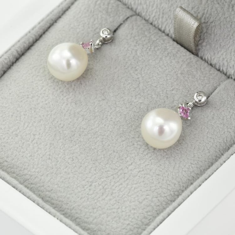 Perlové náušnice so zafírmi 38903