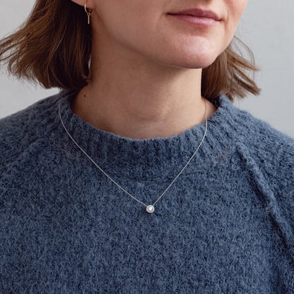 Halo náhrdelník s 0.30ct IGI certifikovaným lab-grown diamantom Usara