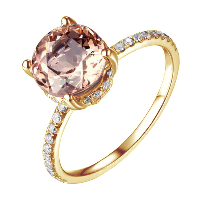 Morganitový zlatý prsteň 83264
