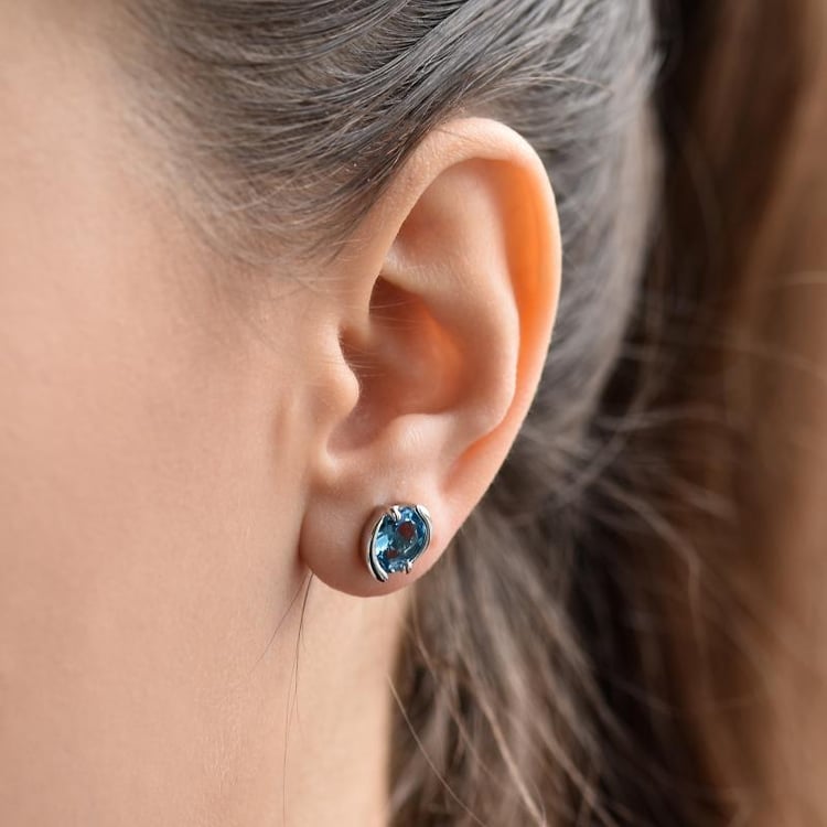 Topásové náušnice zo striebra 30502