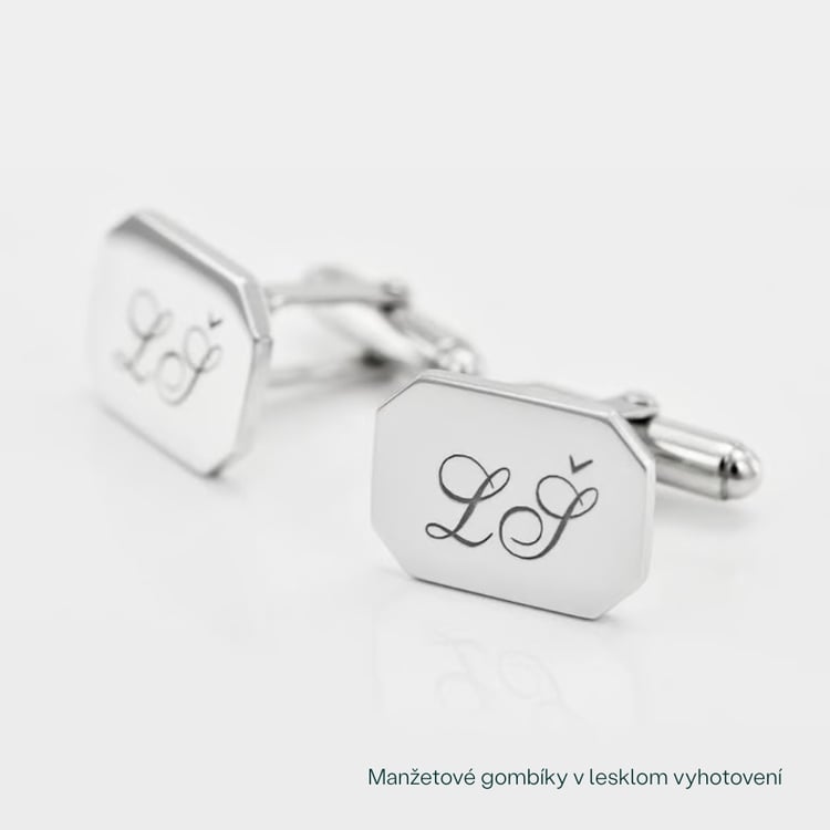 Strieborné manžetové gombíky s gravírom 165213