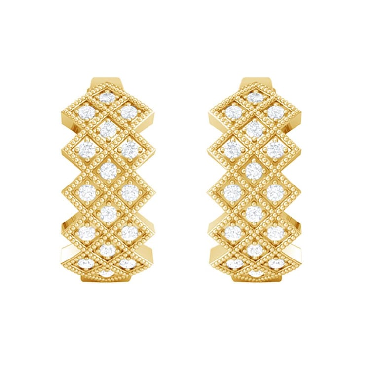 Strieborné kruhové náušnice s lab-grown diamantmi Audhild 159296