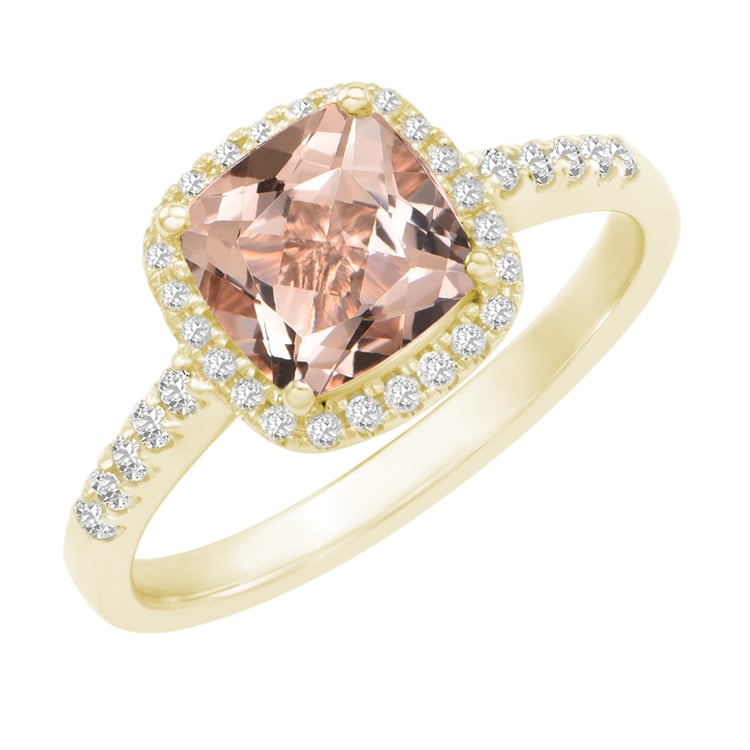 Morganitový zlatý prsteň 5391