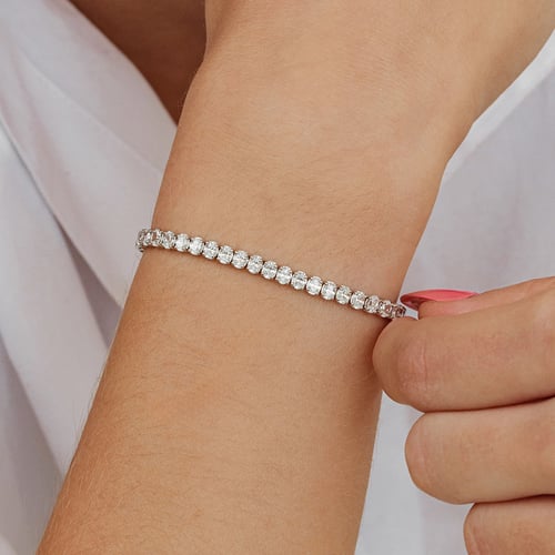 Zlatý tenisový náramok s lab-grown diamantmi Bea