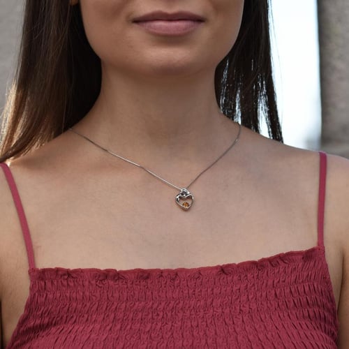 Strieborný prívesok matka a dieťa s citrínom a diamantom Ella