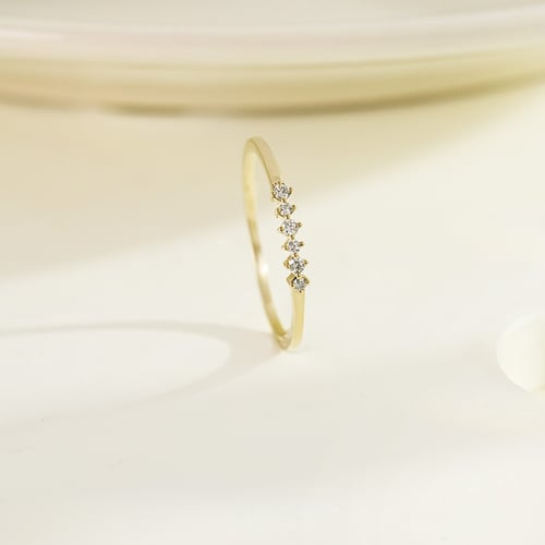 Minimalistický prsteň zo striebra s diamantmi Casper