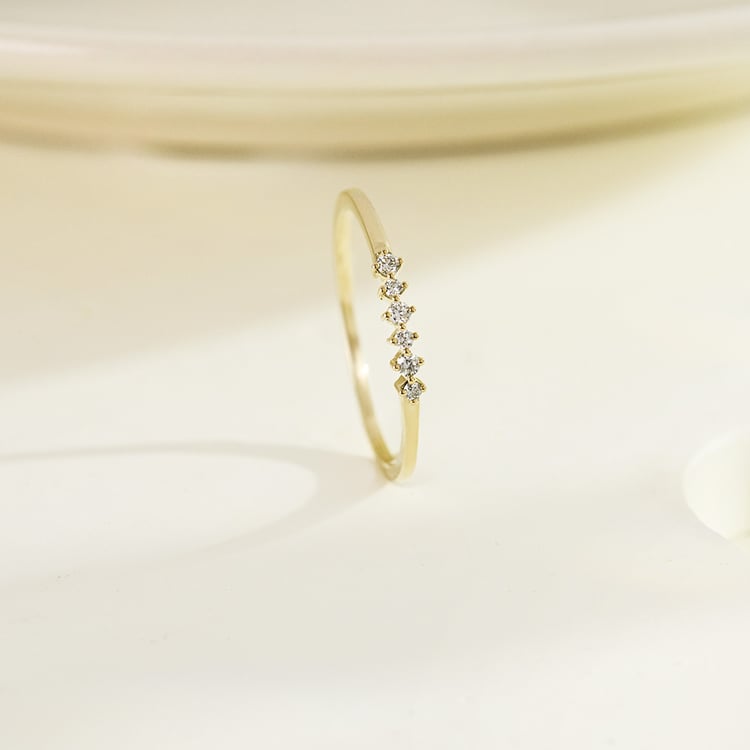 Minimalistický prsteň zo striebra s diamantmi Casper 161959