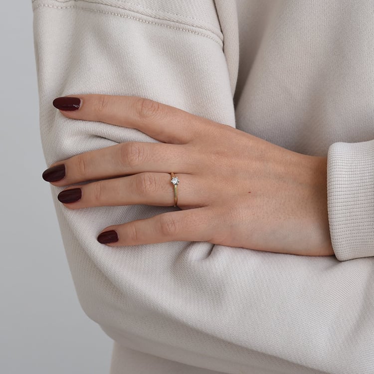 Prsteň v štýle solitér zo zlata 91487