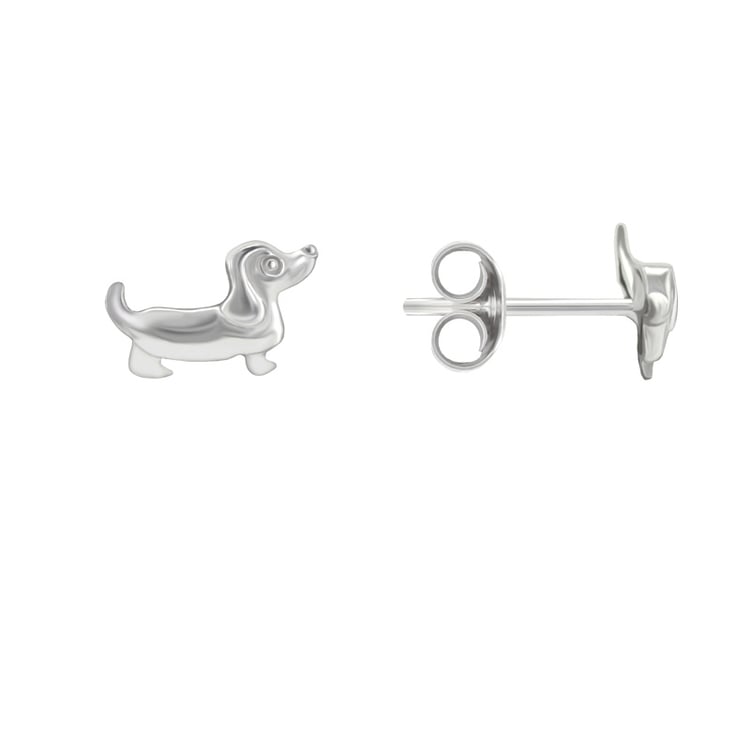 Strieborné náušnice s jazvečíky Musson 36156