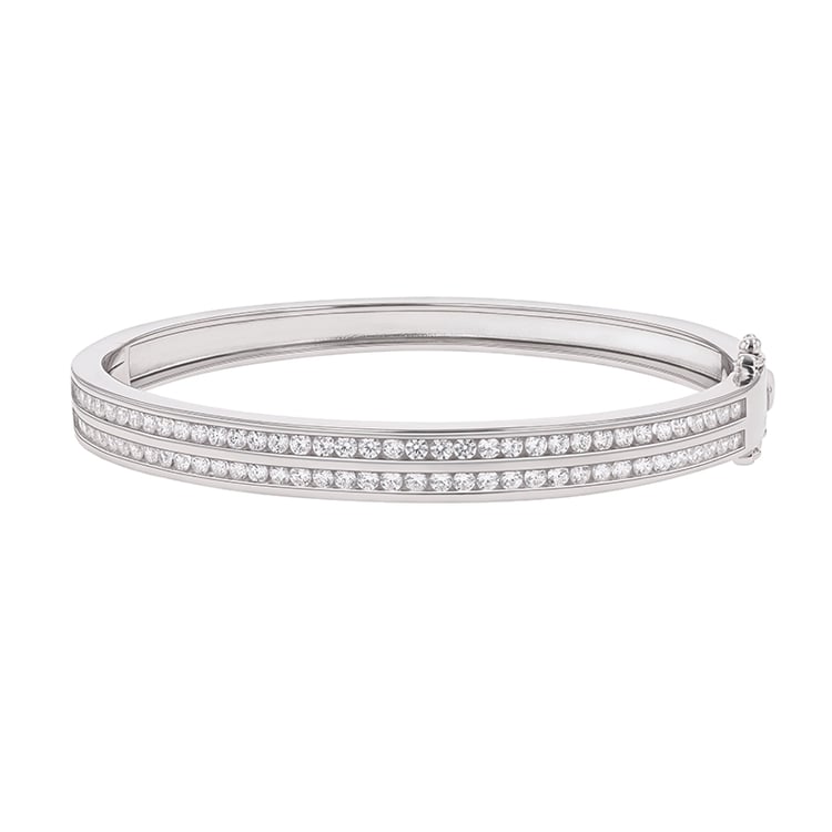 Strieborný náramok plný trblietavých zirkónov 