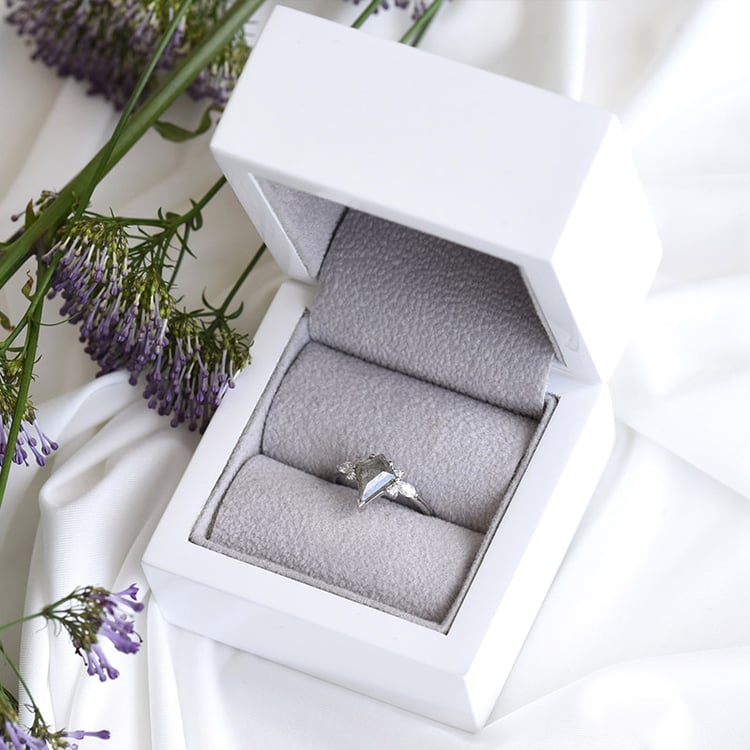 Zásnubný prsteň so salt and pepper diamantom 116621