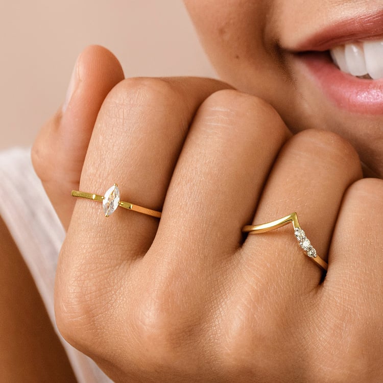 Zlatý prsteň s lab-grown diamantmi Jenni 161427