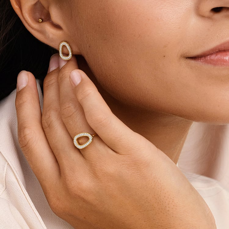 Zlaté náušnice s lab-grown diamantmi Joanie 163518