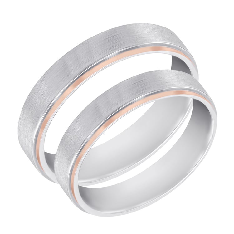 Svadobné obrúčky z kombinovaného ružového a bieleho zlata