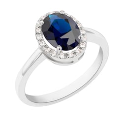 Zlatý prsteň so zafírom a diamantmi Pitya