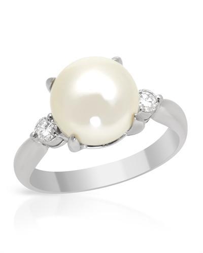 Platinový prsteň s perlou