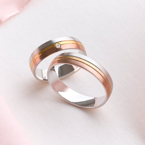 Minimalistické svadobné obrúčky s diamantom Wate
