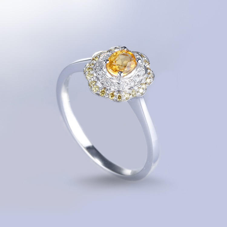 Zlatý prsteň so žltým zafírom 8508