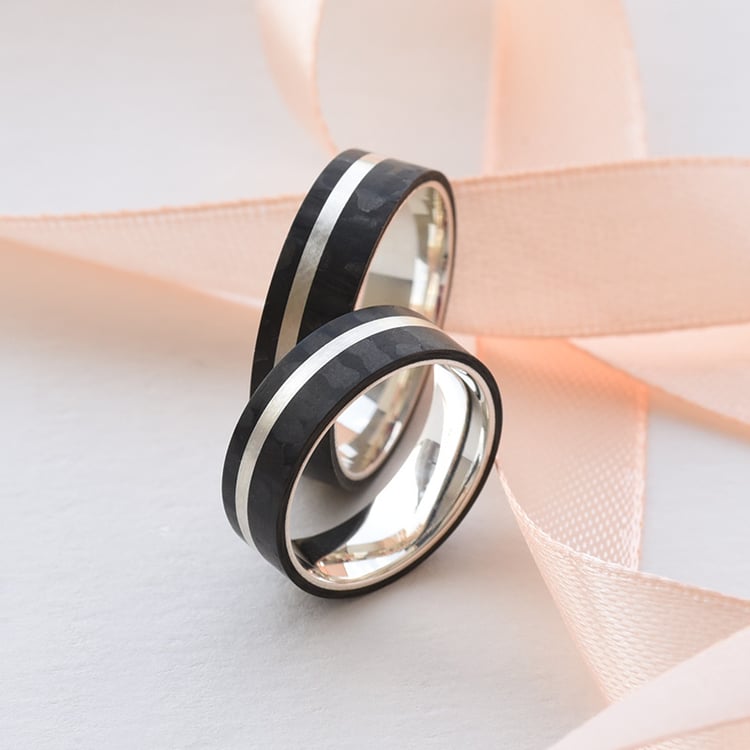 Snubné prstene z krabonu a zlata 77399