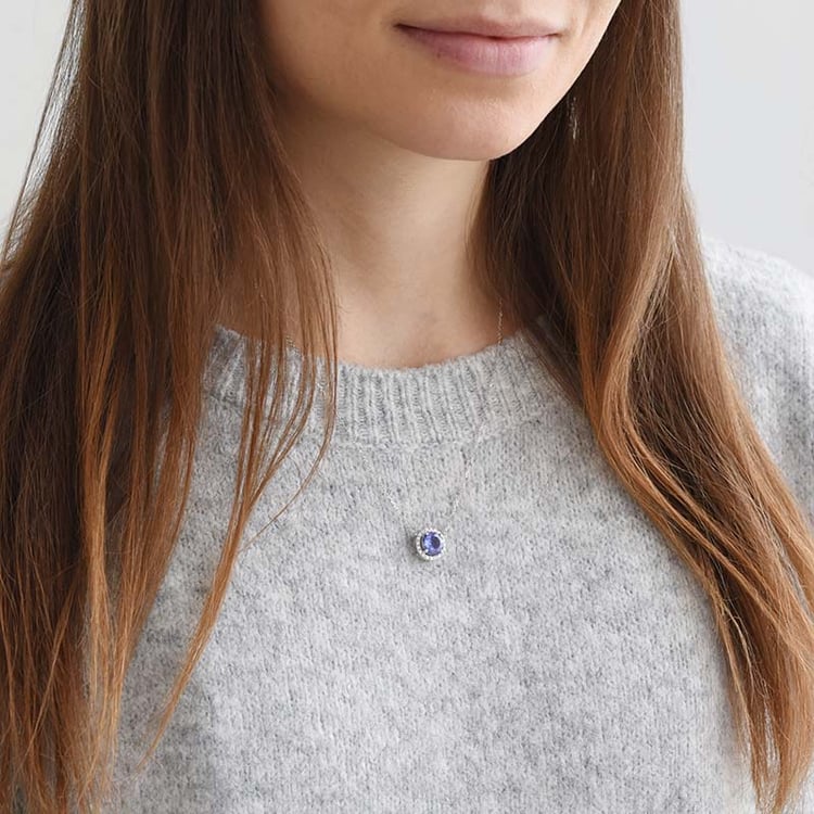 Tanzanitový náhrdelník s diamantmi 90067