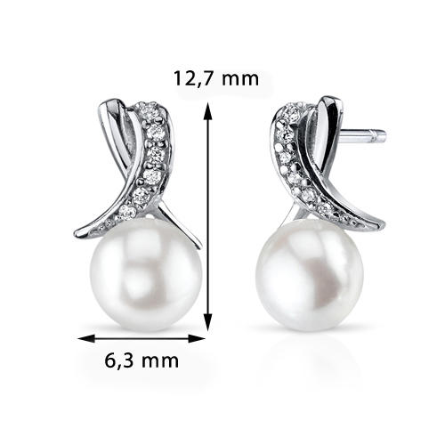 Strieborné náušnice s perlami 3759