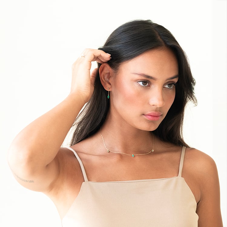 Zlatý náhrdelník s brazílskymi smaragdy 143217