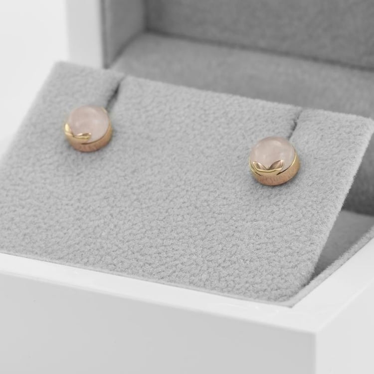 Náušnice s cabochon ruženíny 50556