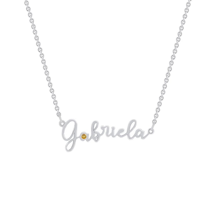 Zlatý náhrdelník se jménom a citrínom 72641