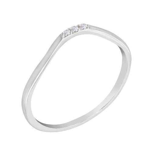 Minimalistický vykrojený prsteň s tremi diamantmi Moore