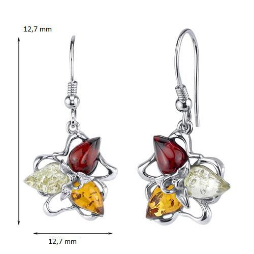 Náušnice s jantármi 12603