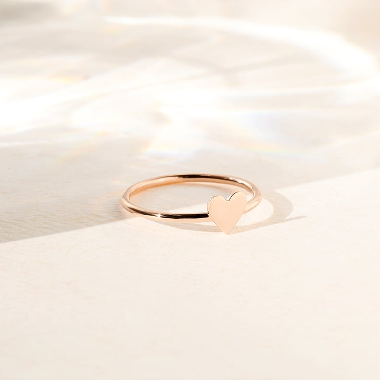 Zlatý prsteň minimal so srdiečkom Olivia 140611