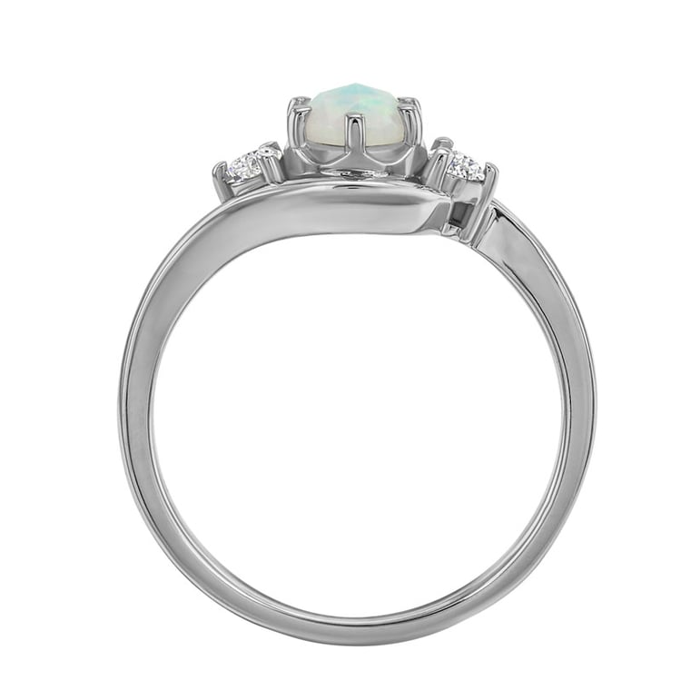 Zlatý zásnubný prsteň s fazetovaným opálom 30181